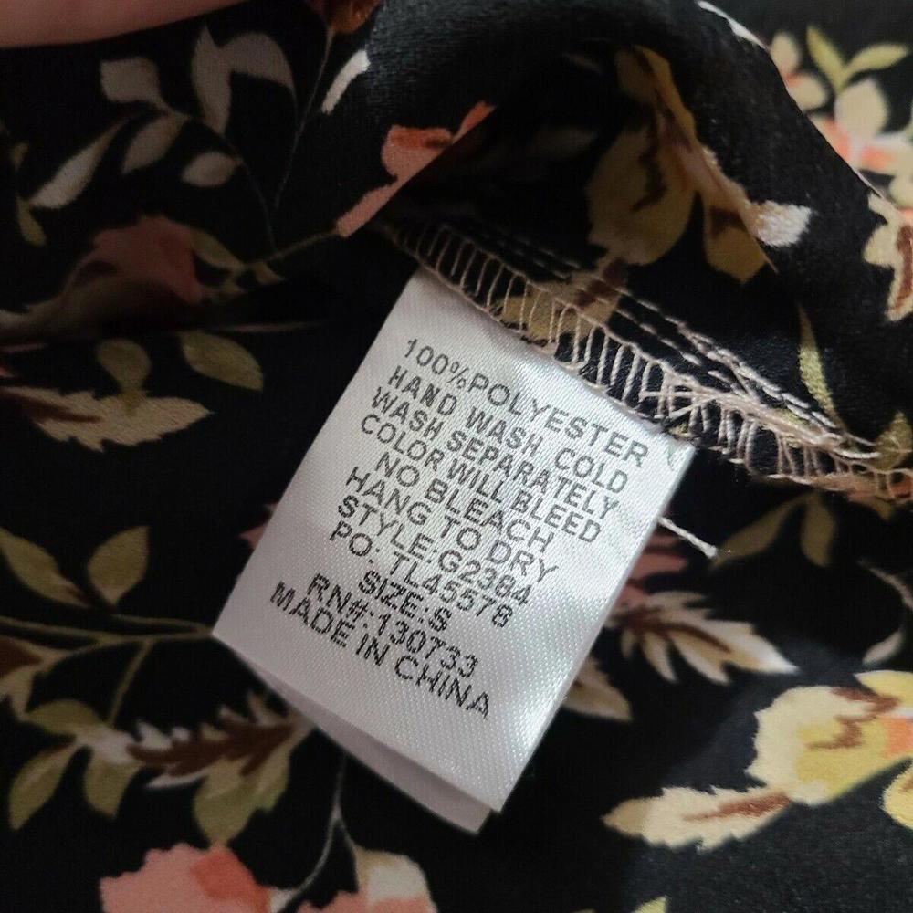 Umgee Dress Small Boho Floral Black Lace Up V Neck NWT - Picture 6 of 7